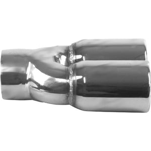 3.5" Inch Inlet Twin 3" Inch Straight-Cut Round Resonated Tip (Single In, Twin Out) XFORCE