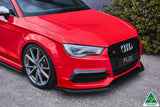 Audi S3 (2013-2020)  8V Sedan Pre-Facelift Front Lip Splitter V3 & Mounting Brace