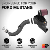 63-2627 K&N Performance Cold Air Intake System - FORD MUSTANG L4-2.3L F/L TURBO