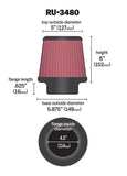 RU-3480 K&N Universal Clamp-On Air Filter