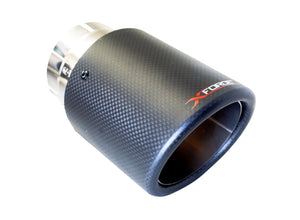 TOYOTA YARIS GR (2021-ON), 4" Stainless Steel & Carbon Angle Cut Carbon Fibre Tips - XFORCE