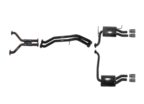 Ford Falcon (2002-2008) BA-BF-  GT BF 5.4L Boss Cat Back System - No Centre Muffler - with Duel Rear Muffler and Quad Tip Outlet