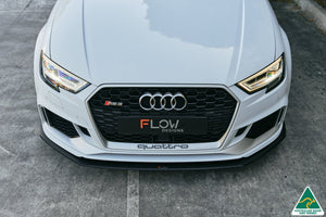 Audi RS3 (2013-2020)  8V Sedan FL Front Lip Splitter & Stainless Steel Mounting Brace