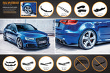 Audi RS3 (2013-2020)  8V Sportback (PFL) Full Lip Splitter Set