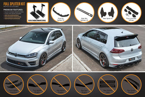 Volkswagen Golf (2012-2020)  R (EU/AU) Full Lip Splitter Set