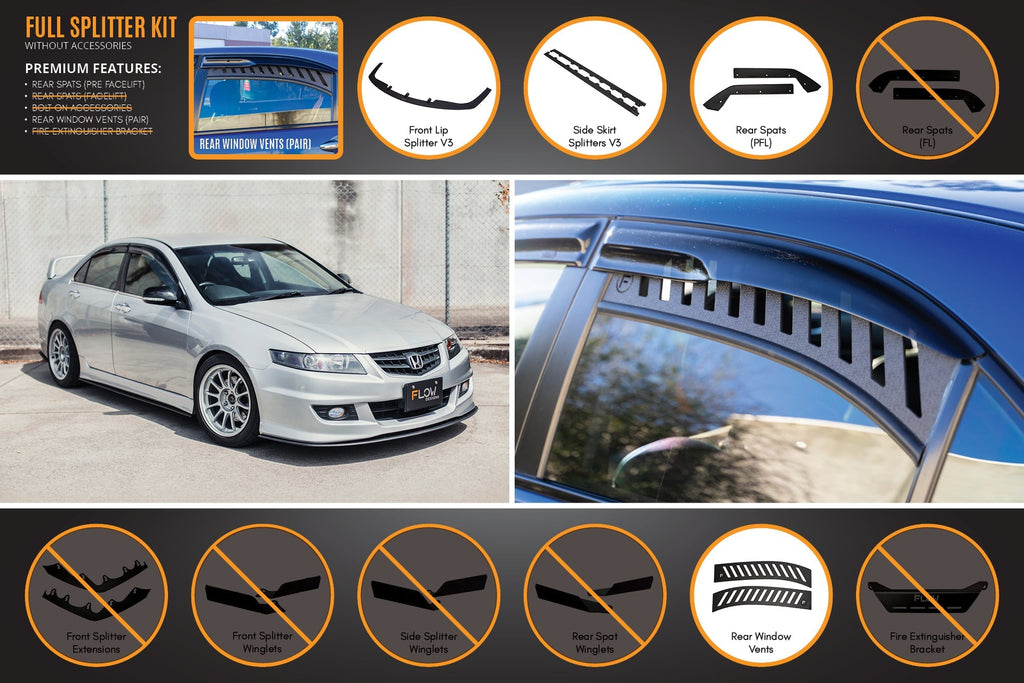 Honda Accord (2002-2008) Euro PRE-FACELIFT CL7/CL9 Full Lip Splitter S ...